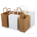 Flat Handle Kraft Paper Bag Customized printing flat handle kraft paper bag Supplier